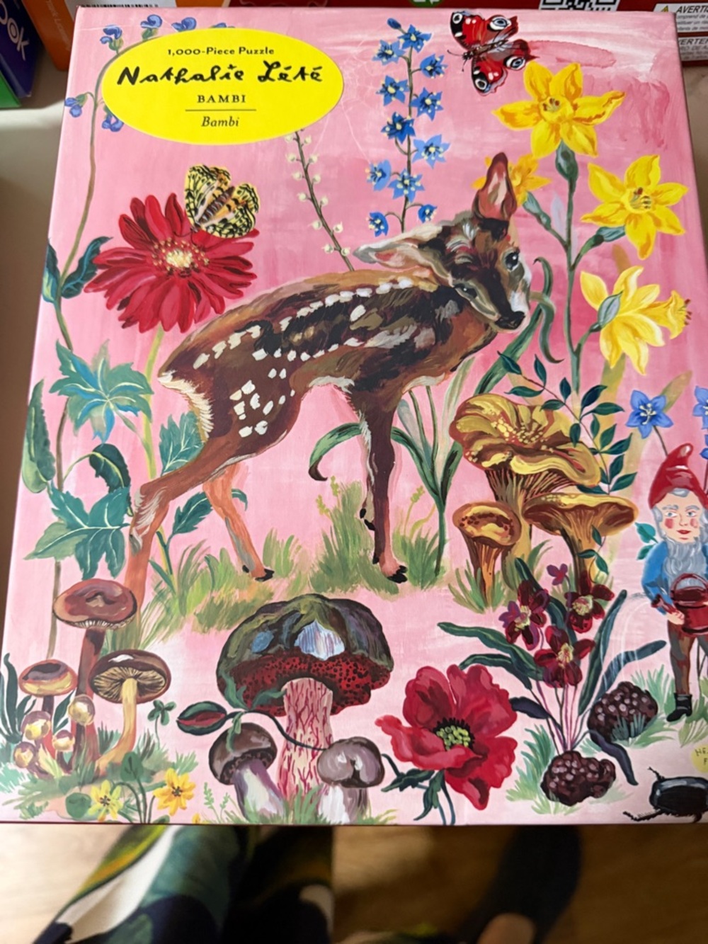 Natalie Lété Bambi Puzzle - Pink Floral Deer Artwork